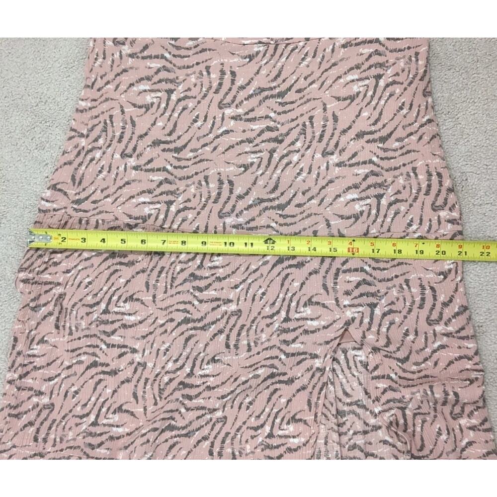 Nine West Womens L Tiered Pink Print Maxi Skirt Flowy Boho Festival High Slit - Picture 10 of 14